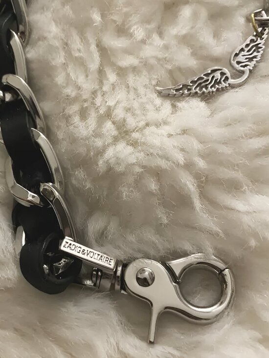 Zadig & Voltaire Women's Chain & Grained Leather Strap - Picture 4 of 6